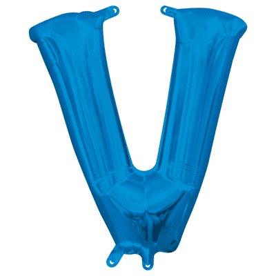 Blue Letter V Mini-Foil Balloon (16