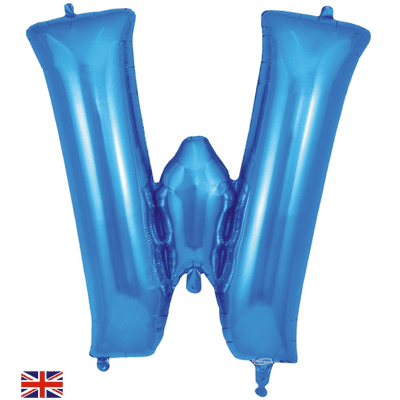 Blue Letter W Balloon - Foil Letter Balloon 1pc (34