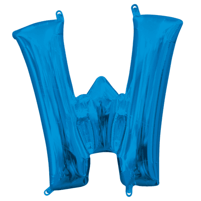 Blue Letter W Mini-Foil Balloon (16