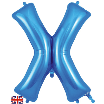 Blue Letter X Balloon - Foil Letter Balloon 1pc (34