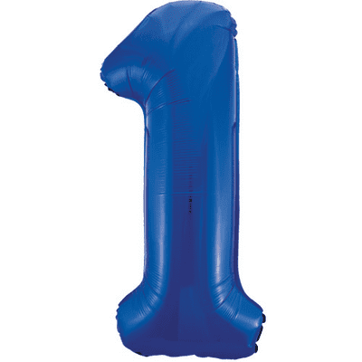 Blue Number 1 Balloon - Foil Number Balloon 1pc (34