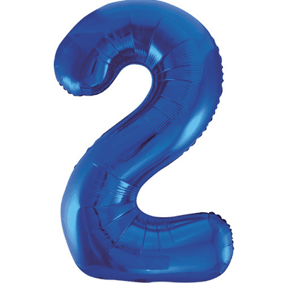 Blue Number 2 Balloon - Foil Number Balloon 1pc (34