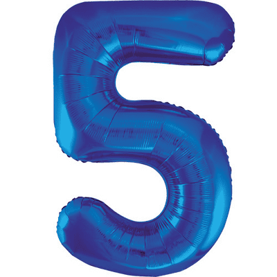 Blue Number 5 Balloon - Foil Number Balloon 1pc (34