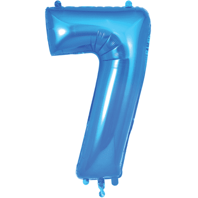 Blue Number 7 Balloon - Foil Number Balloon 1pc (34