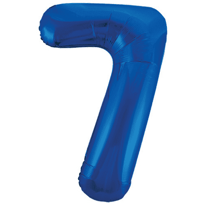 Blue Number 7 Balloon - Foil Number Balloon 1pc (34