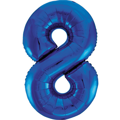 Blue Number 8 Balloon - Foil Number Balloon 1pc (34