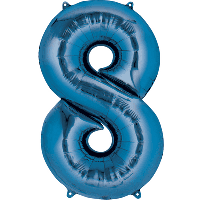 Blue Number 8 Mini-Foil Balloon (16