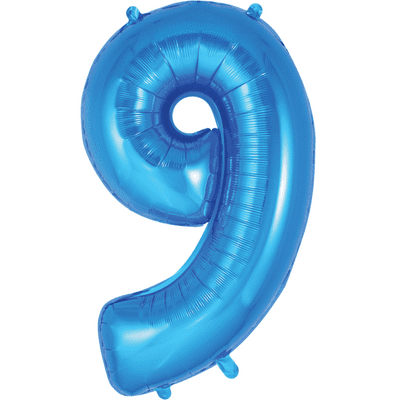 Blue Number 9 Balloon - Foil Number Balloon 1pc (34