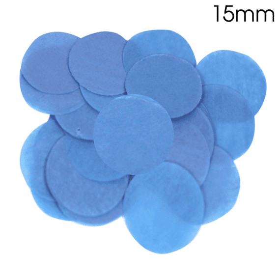 Blue Tissue Paper Confetti for Balloons | 15mm Round 14g Bag