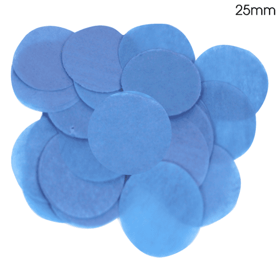 Blue Tissue Paper Confetti for Balloons | 25mm Round 100g Bag
