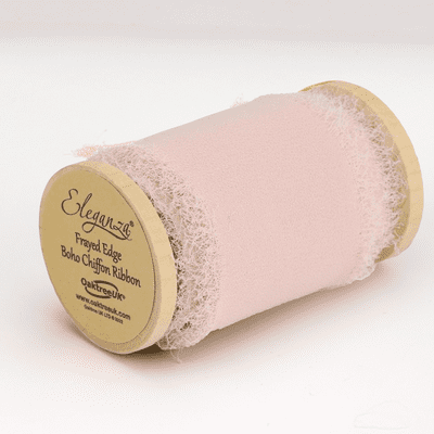 Blush Frayed Edge Chiffon Ribbon 50mm x 5m (Eleganza) 1pc