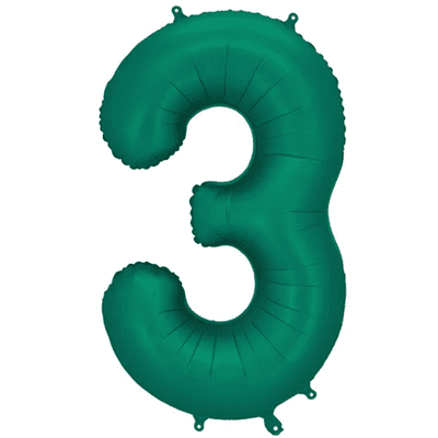 Bottle Green Number 3 Balloon - 34