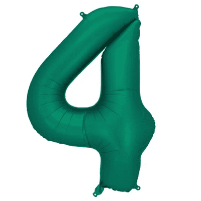 Bottle Green Number 4 Balloon - 34