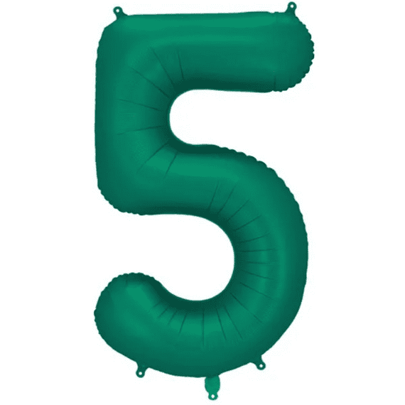 Bottle Green Number 5 Balloon - 34