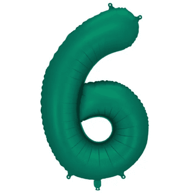 Bottle Green Number 6 Balloon - 34