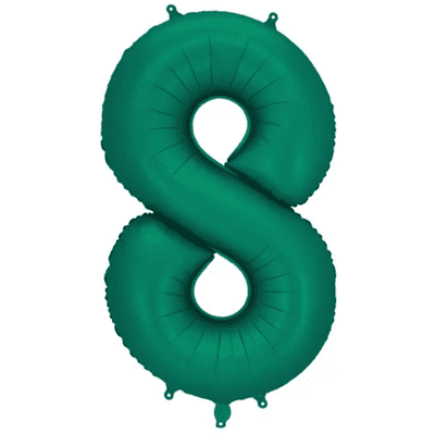 Bottle Green Number 8 Balloon - 34
