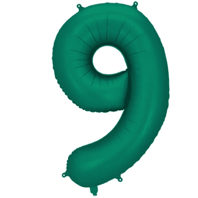 Bottle Green Number 9 Balloon - 34