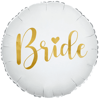 Bride Gold Script Foil Balloon 1pc (PartyDeco 18