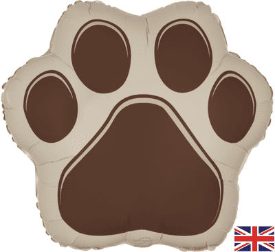 Brown Paw Print Foil Balloon 1pc (Oaktree 20