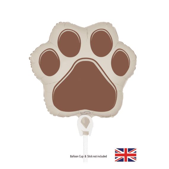 Brown Paw Print Small Foil Balloon (8