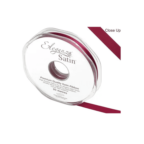 Burgundy Double Faced Satin Ribbon 10mm x 20m | Free Delivery
