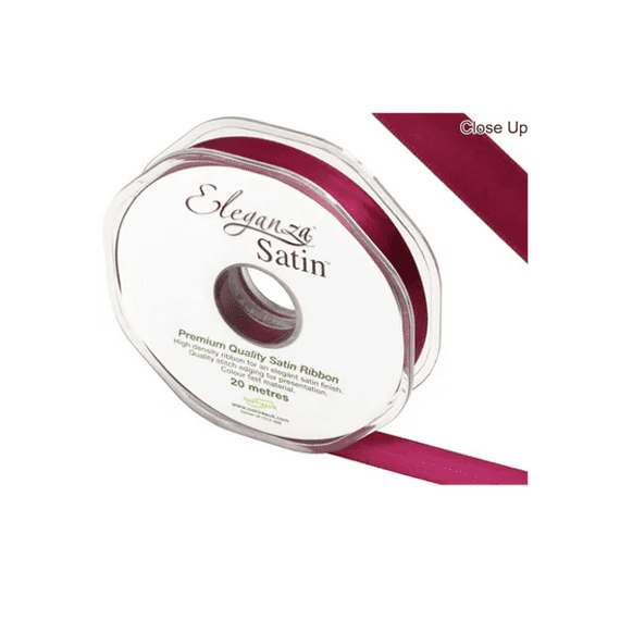 Burgundy Double Faced Satin Ribbon 15mm x 20m | Free Delivery