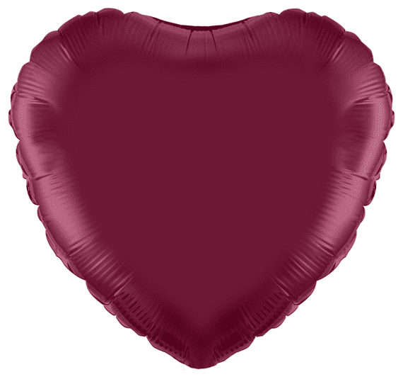 Burgundy Heart Foil Balloon - 18