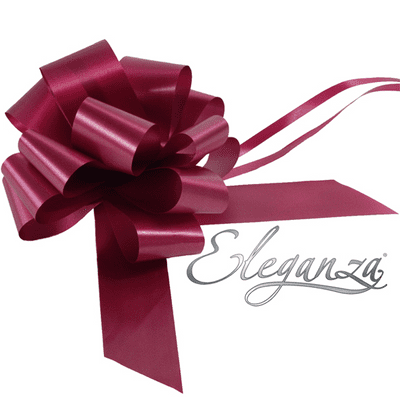 Burgundy Pull Bow 50mm Poly (Eleganza Pullbow) 20pc