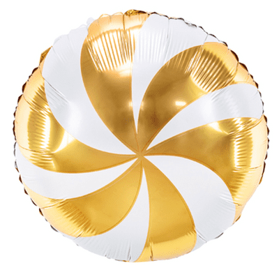Candy Foil Gold & White Balloon (PartyDeco 18