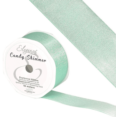 Candy Shimmer Metallic Caribbean Blue Ribbon 38mm x 10m (Eleganza) 1pc