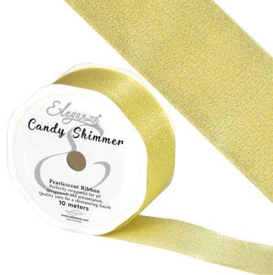 Candy Shimmer Metallic Vanilla Ribbon 38mm x 10m (Eleganza) 1pc