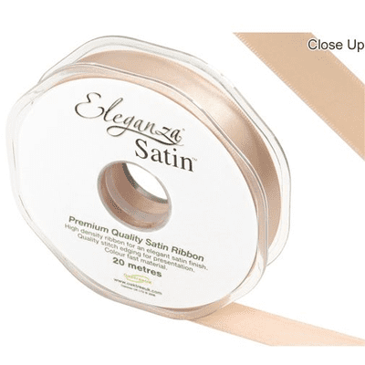 Champagne Double Faced Satin Ribbon 15mm x 20m (Eleganza) 1pc