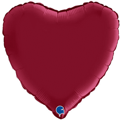 Cherry Red Satin Heart Foil Balloon (18