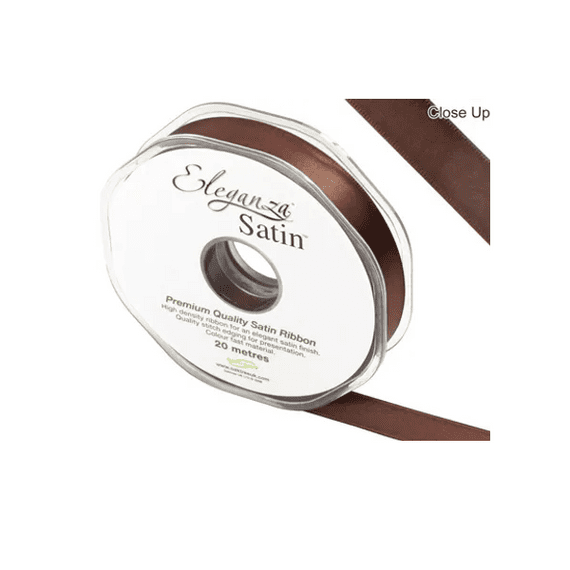 Chocolate Double Faced Satin Ribbon 15mm x 20m | Free Delivery