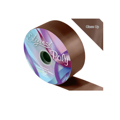 Chocolate Poly Ribbon 50mm x  91m (Eleganza) 1pc