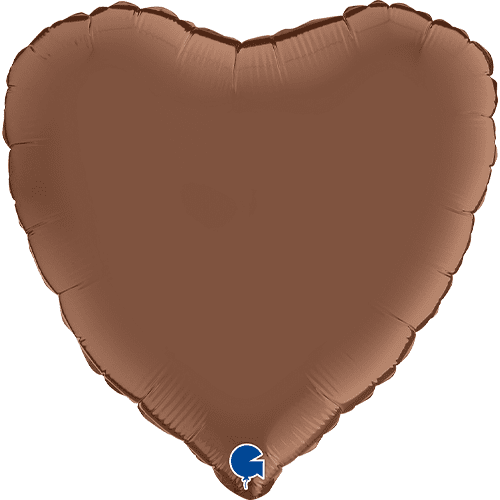 Chocolate Satin Heart Foil Balloon - 18