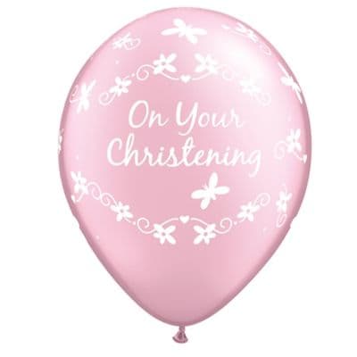 Christening Butterflies (Pink) - 11 Inch Balloons 6pcs