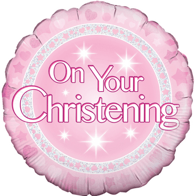 Christening Girl Holographic Foil Balloon (18