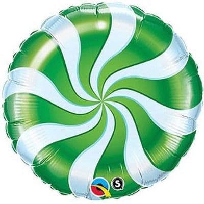 Christmas Foil Balloon - Candy Cane Green (18