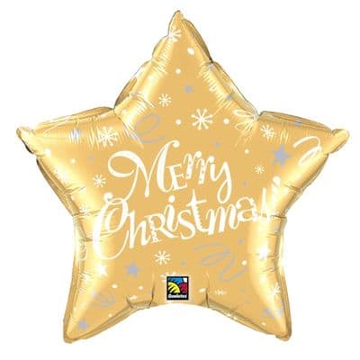 Christmas Foil Balloon - Christmas Gold Star (20