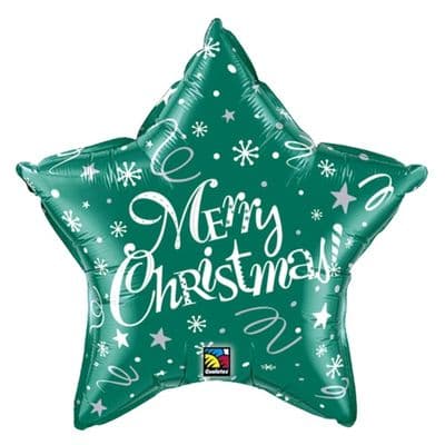 Christmas Foil Balloon - Christmas Green Star (20