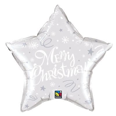 Christmas Foil Balloon - Christmas Silver Star (20