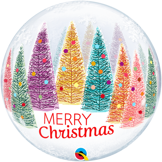 Christmas Trees & Snowflakes Bubble Balloon  | Free Delivery