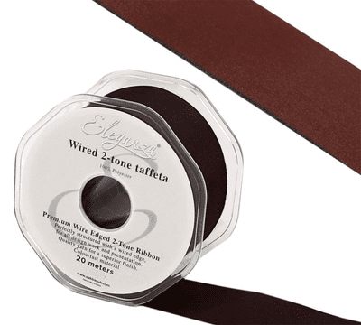 Claret Wired Edge Taffeta Ribbon 38mm x 20m (Eleganza) 1pc