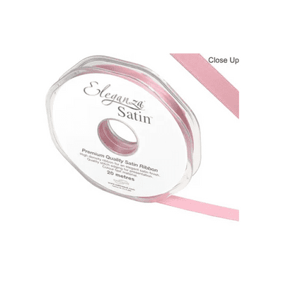 Classic Pink Double Faced Satin Ribbon 10mm x 20m (Eleganza) 1pc