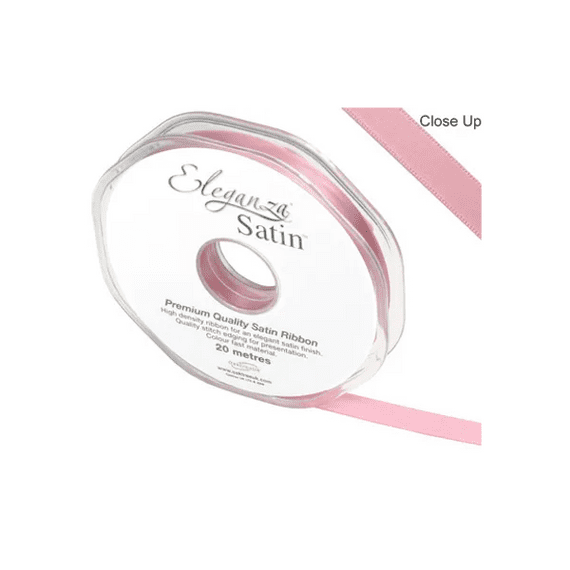 Classic Pink Double Faced Satin Ribbon 10mm x 20m | Free Delivery