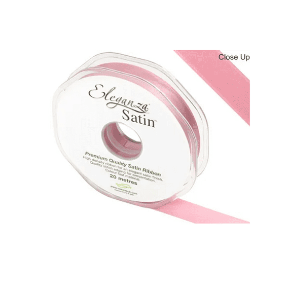 Classic Pink Double Faced Satin Ribbon 15mm x 20m | Free Delivery