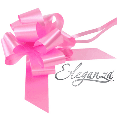 Classic Pink Pull Bow 50mm Poly (Eleganza Pullbow) 20pc