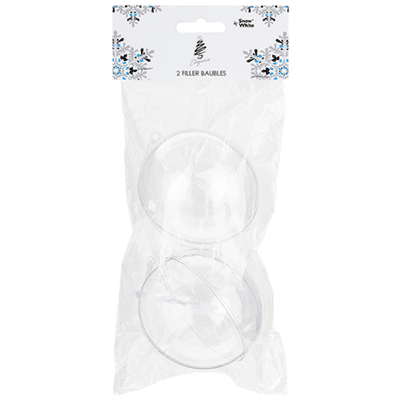 Clear Baubles (8cm Fillable) 2pcs
