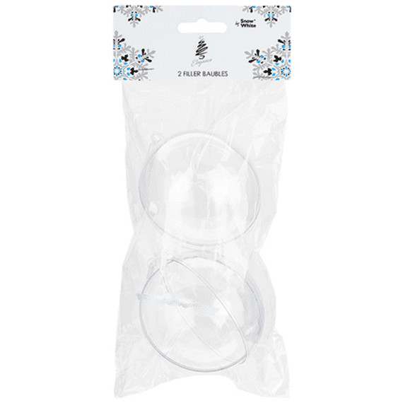 Clear Baubles (8cm Fillable) 2pcs